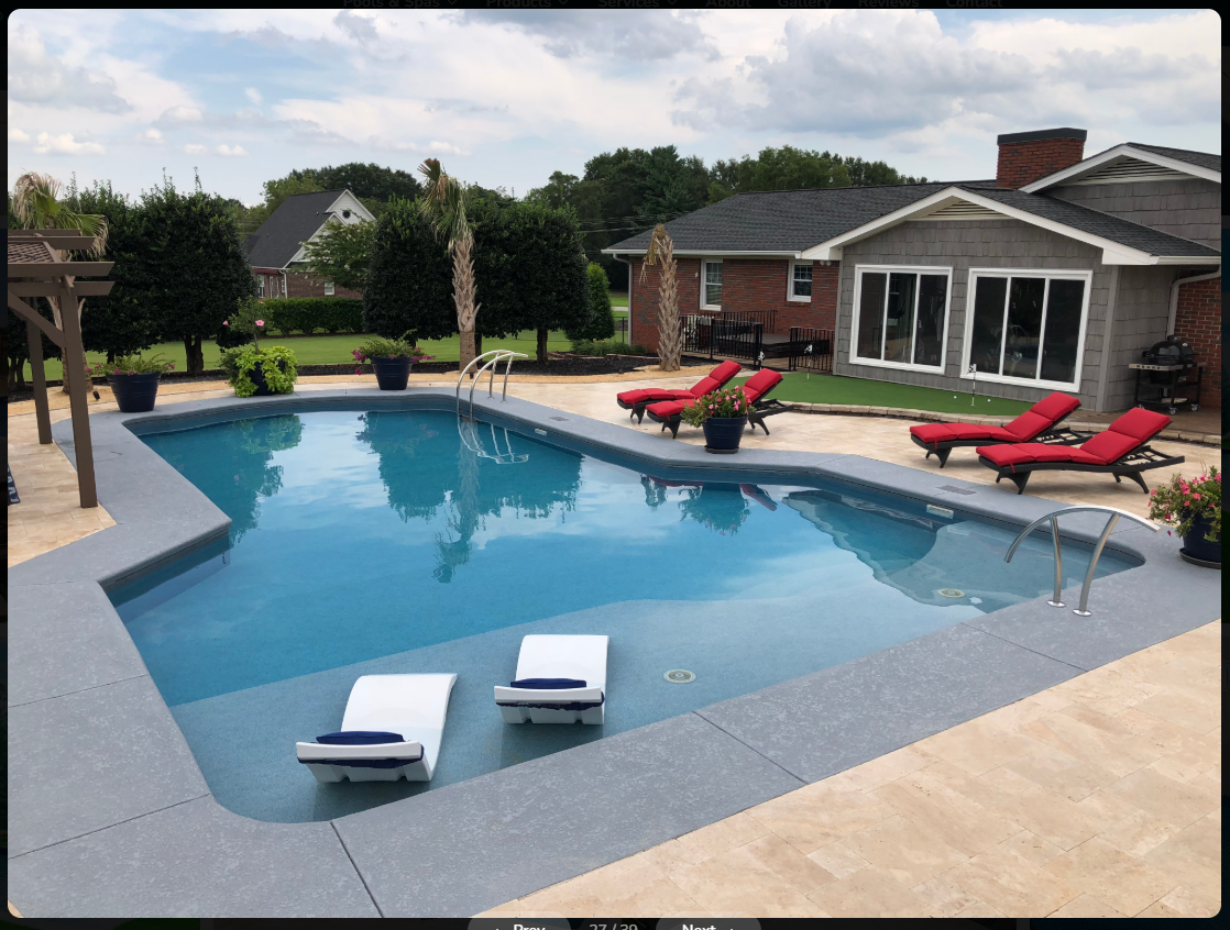 Inground pool in South Carolina backyard